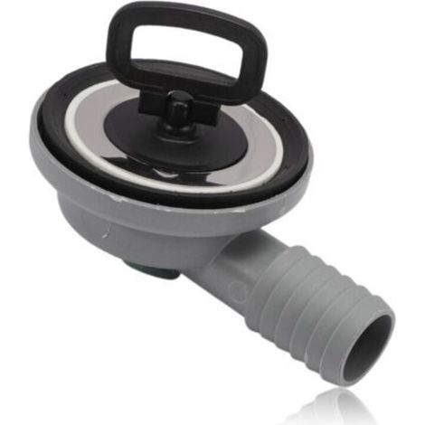 Tuyau d'évacuation d'évier en acier inoxydable de 55 mm de diamètre pour camping-car et caravane, avec sortie de tuyau de 20 à 25 mm et coude à 90°. (1/5)