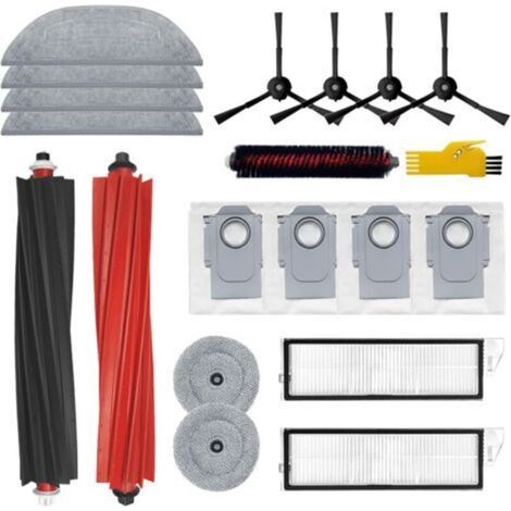 Kit d'accessoires pour roborock S8 MaxV Ultra Robot Aspirateur Pièces de rechange 19 Packs 1 jeu de brosses roulantes, 2 filtres, 4 brosses latérales, 6 serpillières, 4 sacs à poussière