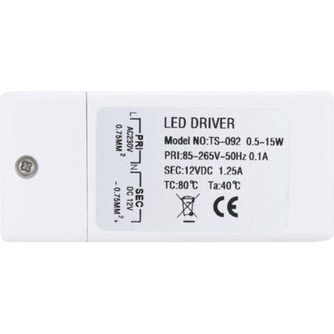 Entrée: 85-265V sortie: DC 12V 1.25A DC 15W, ampoule LED transformateur driver convertisseur conducteur alimentation de tension constante
