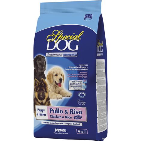 CROCCHETTE PER CANI JUNIOR 'SPECIAL DOG' pollo e riso - kg 4 - MONGE