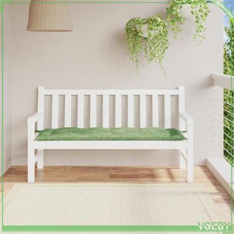 361618 Coussin de banc de jardin motif de feuilles 150x50x7 cm (1/5)