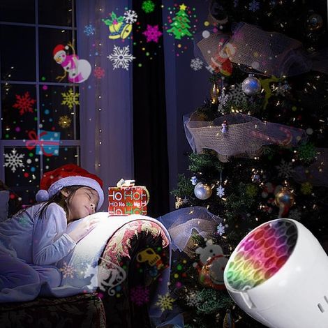 TrAdE Shop Traesio - Proiettore Luci Rotazione Automatica E27 Da 4w Per Esterni Decorazioni Natalizie - (1/5)