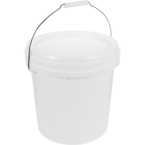 Seau de peinture blanc de 10 L avec couvercle et poignée