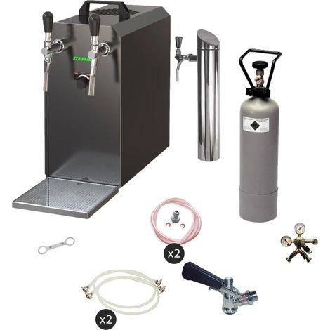 Système de tirage à bière sous comptoir Kit complet STREAM 50, refroidisseur sec 2 becs, jusqu'à 55 l/h, fût Type D (1/3)