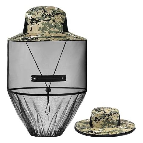 Mosquito Hat, Fisherman Hat, Anti Mosquito Hat, Beekeeper Hat, Mosquito Head Net for Outdoor Hiking, Camping, Gardening, Fishing (1/5)