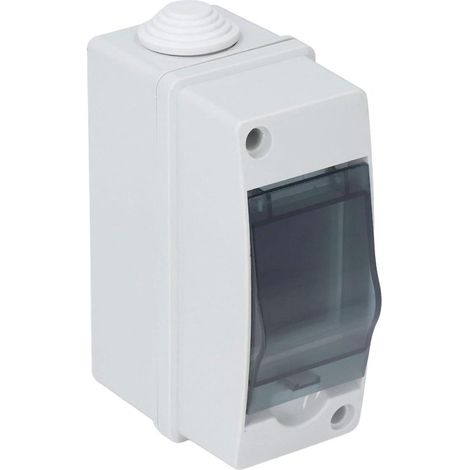 Caja de protección IP66 de 125x55x90 mm, 2 rieles DIN, cubierta transparente impermeable, interruptor automático de pared para exteriores e interiores. (1/5)