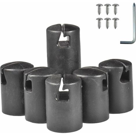 Lot De 6 Embouts Poteau Trampoline, Capuchon Universel Pour Convient Aux Poteaux Clôture Trampoline 1,26''/32 Mm, Épais Et Durable (1/5)
