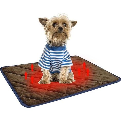 Couverture Auto-chauffante Chats Chiens Tapis Thermique Animaux Compagnie Imperméable Résistant Usure Antidérapant, Coussin Chauffant pour Lit Chien Lavable Machine Lavable Main (1/5)