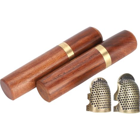 Sewing Tools Kit Double Hole Needle Hand Working Metal Long Nail Thimble Combination (1/5)