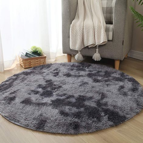 Tapis Rond Salon Tapis Chambre Rond Moderne Design Shaggy Poils Longs Interieur Décor Ultra Doux De Peluche De Pièce De Maison De Pépinière( 80cm) (1/5)