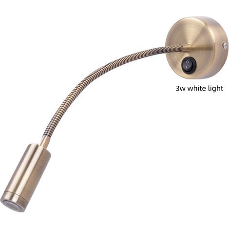 Applique murale LED européenne 3W lumière blanche, lumière douce protectrice des yeux 220V, lampe de lecture pour chambre et hôtel, spot flexible (1/5)