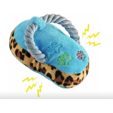 Pantofole vocali a chevron, giocattoli di peluche per cani, accessori per animali domestici, 9 x 16 cm, blu (1/5)