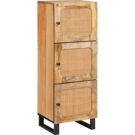 Highboard mit Speicher Braun 90 x 33 x 75 cm Massivholz Mango