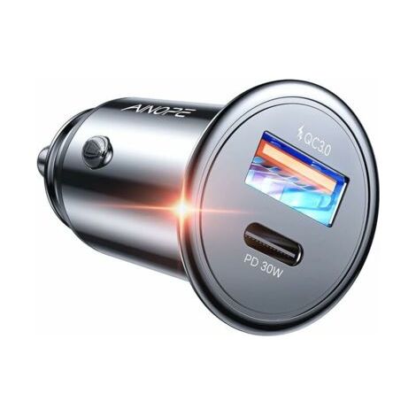 QORVA-Allume Cigare Chargeur USB C 48W Chargeur Voiture PD&QC3.0 Rapide Allume Cigare USB Adaptateur pour iPhone 13 12 11 Pro Max X XR XS 8, Samsung Note20 S21 Huawei iPad