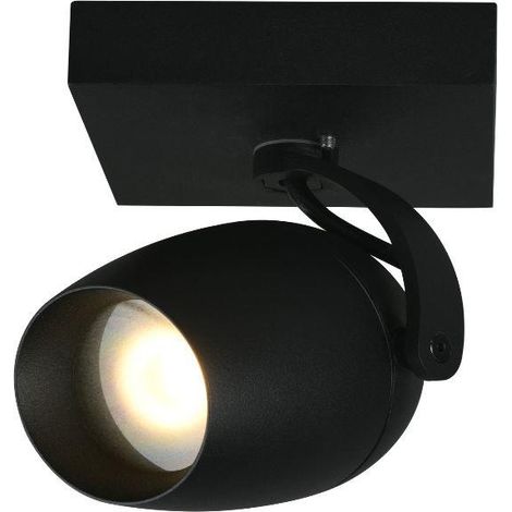 Spot SDB carré noir orientable GU10 50W Preston Lucide (1/2)