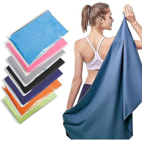 Serviette en microfibre idéale pour les voyages, le sport, le séchage rapide, ultra-absorbante, grande serviette pour les cheveux, ultra douce, légère, pour la salle de sport, la piscine ou le yoga -  (1/3)