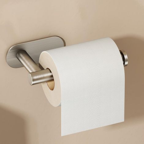 Porte Papier Toilette sans Percage, Derouleur Papier Toilette Murale Porte Rouleau WC Papier Toilette Porte Sopalin Mural Toilet Paper Holder(Argent) (1/5)