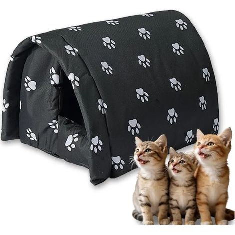 Abri d'extérieur imperméable pour chat, niche pliable et résistante au froid, pour chats errants et petits chiens (42 x 30 x 28 cm) (1/5)