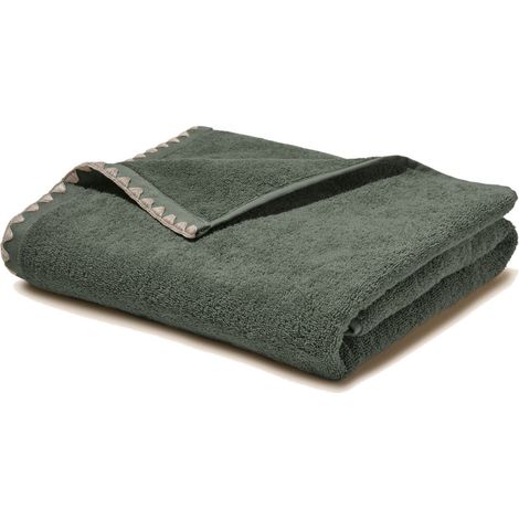 Serviette de toilette en Éponge unie et point feston triangulaire NERYDA (1/4)