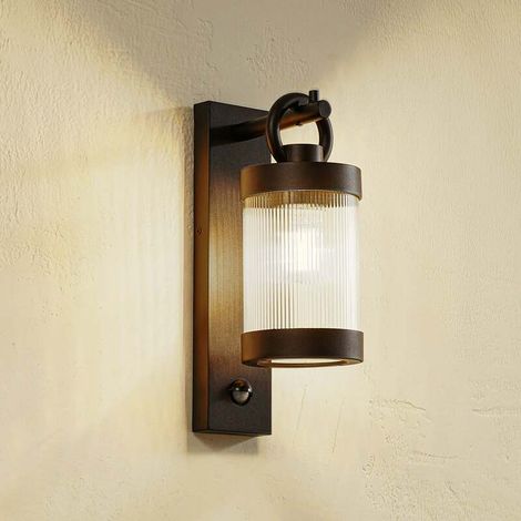 [GEBRAUCHT] B-Ware Lindby Außenwandleuchte Yrene LED Gartenlampe mit Sensor schwarz 20cm IP44 (1/2)