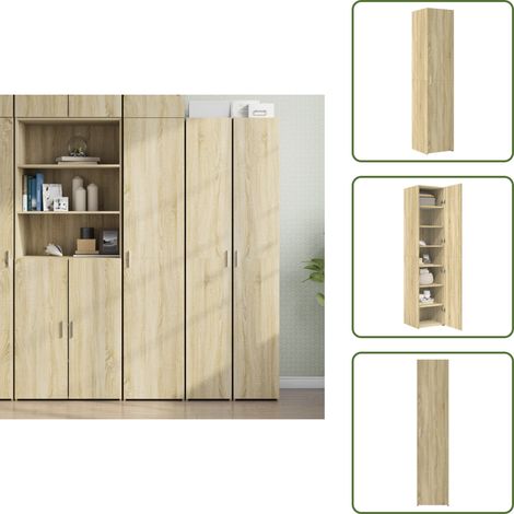 Holzwerkstoff - vidaXL Highboard Sonoma-Eiche 40x42,5x185 cm Holzwerkstoff - Hochschrank Wohnzimmer