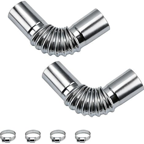 2 Pièces Tuyau Échappement Auto 25 mm Kit Réparation Chauffage Diesel avec 4 Clips Inox, Flexible pour Générateur et Système Échappement (1/5)