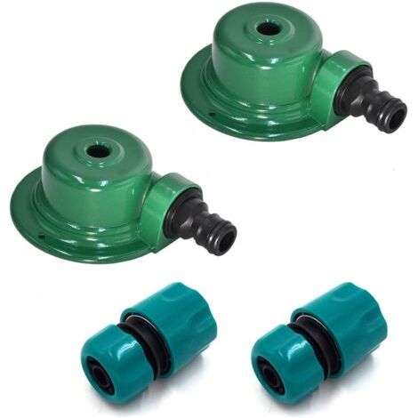 Arroseur de pelouse en métal automatique pour pelouse - Couverture à 360° - Pour pelouses, jardins et cours - Comprend 1/2 adaptateur (lot de 4) (1/4)
