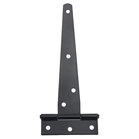 Black T-hinges for flat doors, 200 mm, invisible, for furniture, with 28 screws, for external doors, windows and garden sheds. (1/5)