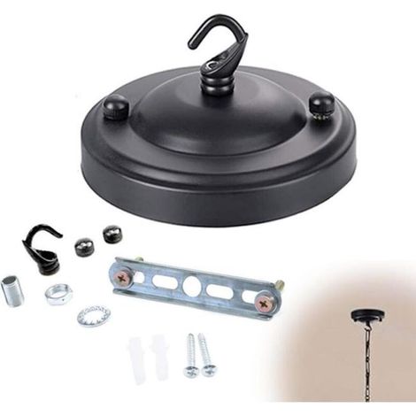 Cache Fil pour Lustre, Rosace Plafond, Rosace Lampe Plafond Avec Accessoire, 1 Trou de Câblage Auvent de Plafond, Crochet de Plaque de Plafond (1/5)