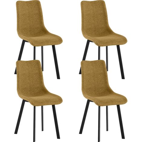 Set 4 Sedie Iris 45x56x86 cm in Tessuto Easy-Clean Giallo (1/5)