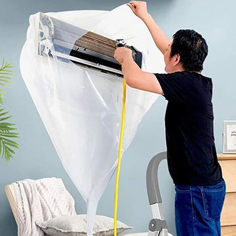 Housse de nettoyage étanche murale pour climatiseur avec tuyau d'arrosage - 2-3 CV (1/5)
