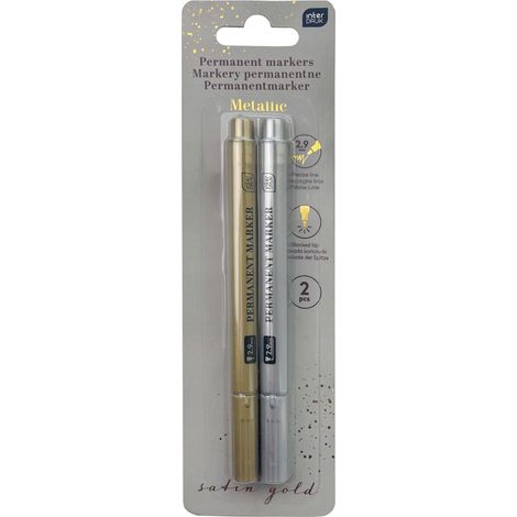 Pennarello metallico permanente ORO e ARGENTO 2,9 mm Interdruk