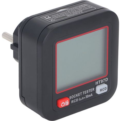 Testeur de prise affichage LCD test de déclenchement RCD vérification de polarité et de phase détecteur de réceptacle électrique 45‑65Hz (1/5)