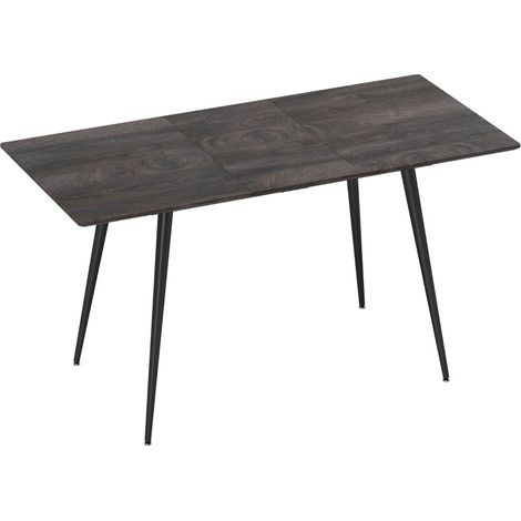 Table à manger extensible 4 à 8 personnes 120-160 cm, plateau bois gris, structure acier, idéale pour cuisine, bureau ou loisirs créatifs, avec pieds réglables  CHICFURN (1/5)