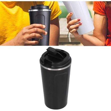 Schwarzer Isolierbecher/Kaffeebereiter 510 ml, Edelstahl-Isolierbecher, tragbarer Filterkaffeebecher, Outdoor-Kaffeezubehör (1/5)