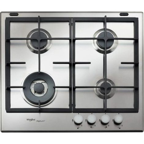 Whirlpool GMR6422IXL Gaskochfeld mit 4 Flammen, 60 cm, Stahl (1/2)
