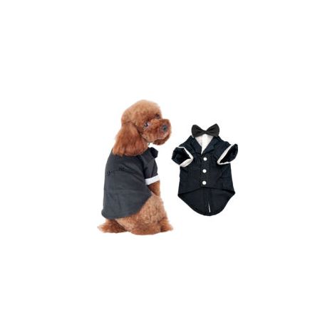 Costume/manteau pour chien, noir, taille XL (1/5)