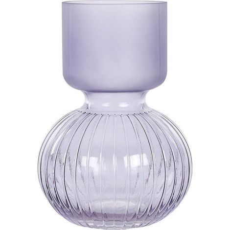 Vaso decorativo beliani viola 26 cm vetro lucido (1/2)