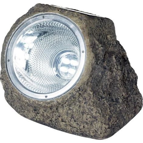 Polyresin solar spotlight - GALIX - Rock - 10 Lumens - Brown - LED