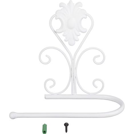 Porte-essuie-tout mural support rouleau de papier pour cuisine salle de bain (Blanc) (1/5)