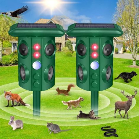 Solar-powered outdoor insect repellent with vibration and motion sensor, ultrasonic insect repellent, (1/5)