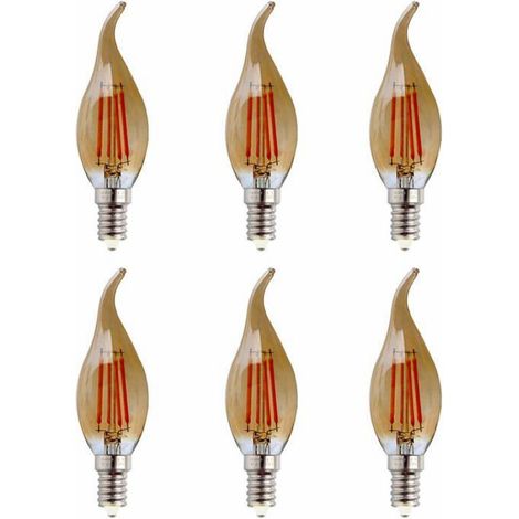 Ampoule Led E14 Forme Bougie - 4 W - 2700 K Blanc Chaud - Dimmable - Angle 280° - IRC 80 - 30000 H - Lot De 6 (1/5)