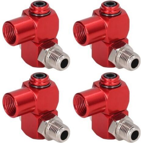 Connecteur de tuyau d'air à 360 degrés, filetage NPT 1/4 po, raccords industriels, adaptateur d'outil pneumatique, 4 pièces (1/5)