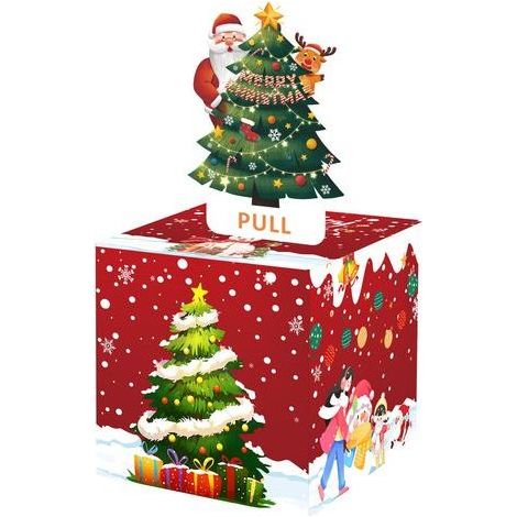 Tirelire de Noël pour Les Cadeaux en Espèces, Carte Boîte à Argent de Noël à Tirer DIY, Amusantes Boîte à Cadeaux Surprise pour l'argent, avec 30 Sachets Transparents Et Un Sticker (1/5)