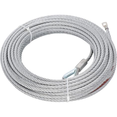 Câble de treuil en acier inoxydable 12000LBS, diamètre 9.1mm, longueur 24m, pour remorques et treuils (1/5)