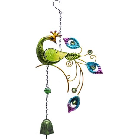 Carillon éolien en verre en forme de paon, ornement suspendu, clochette, décoration pour la fête de Thanksgiving, la maison, l'extérieur, le jardin, le balcon, la cour, l'église, les fêtes et Noël (1/5)