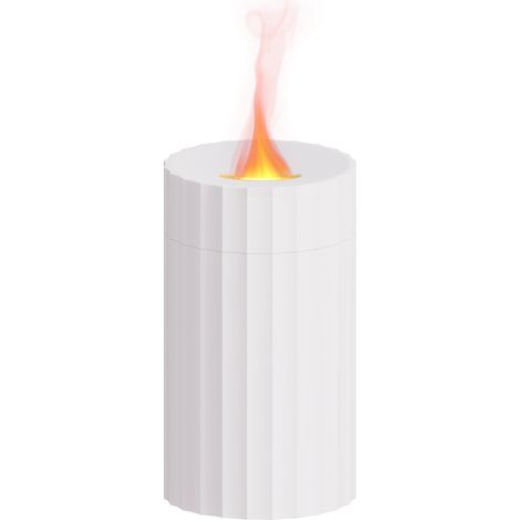 Humidificateur d'huiles essentielles à flamme, capacité de 100 ml, 7 couleurs de lumière au choix, format portable, arrêt automatique : le choix idéal pour humidifier et parfumer votre intérieur. Blan (1/5)