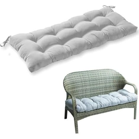 Coussin de banc de jardin - ANNEFLY - 130 x 50 cm - doux - antidérapant - garnissage fibre coton perlé (1/4)