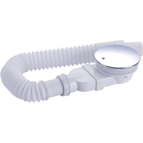 Bonde de douche extra plate de 90 mm, kit de trou d'écoulement pour receveur de douche, siphon de douche avec système anti-odeurs, filtre à cheveux, tuyau flexible (1/5)