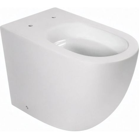 Vaso wc a terra, filo parete serie Nubes, con sistema rimfree tornado flush, ceramica bianca opaca BARBOTTINA
